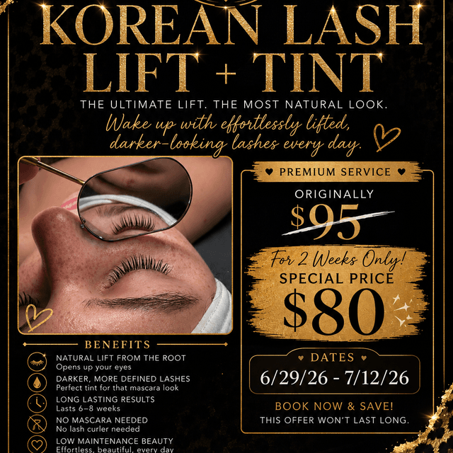 Korean Lash Lift Sale at Wanderlust Aesthetics By Emily in Longview, TX